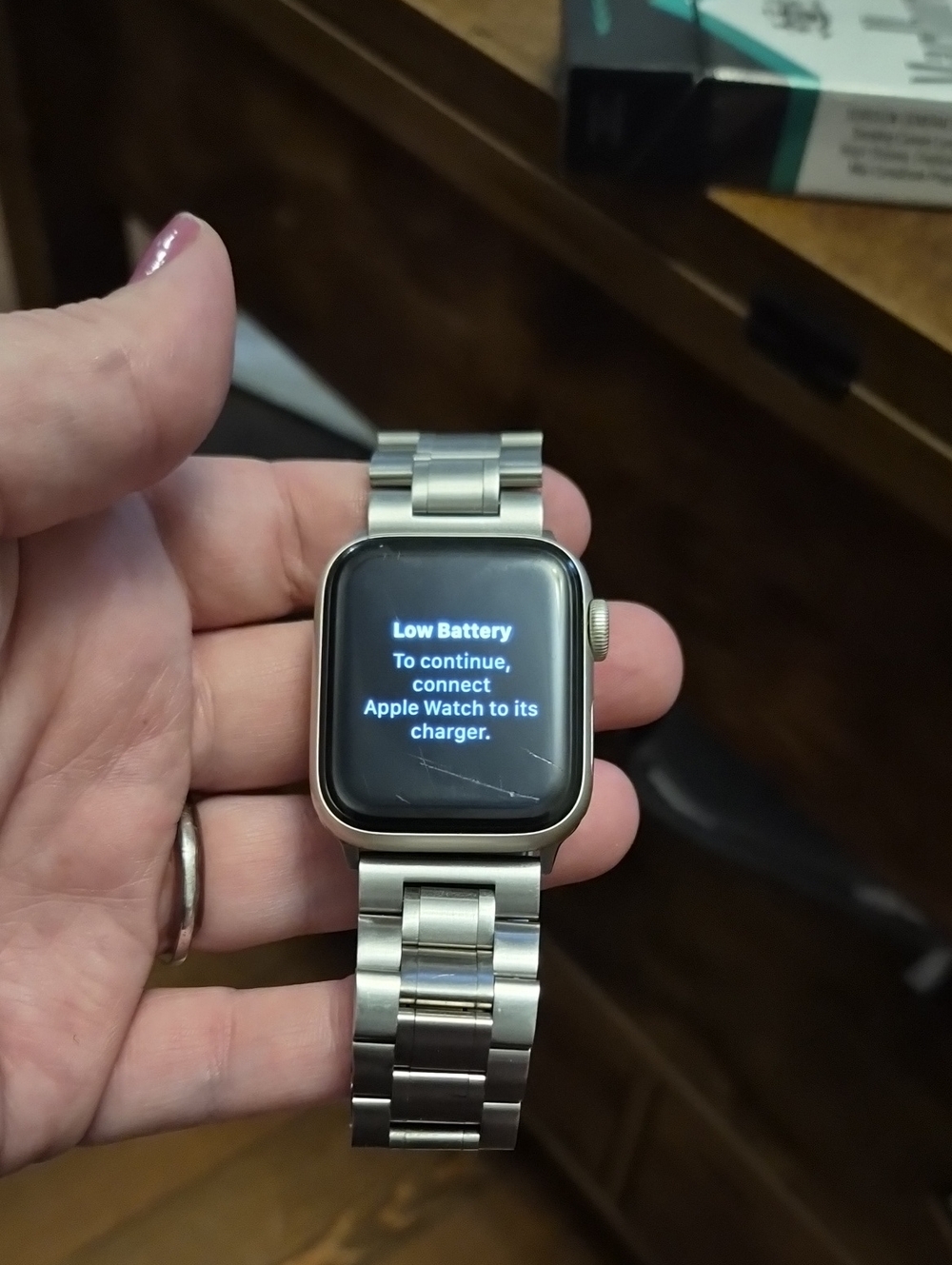 Apple Watch SE 2nd Gen A2726 with Silver Stainless Steel Link Band